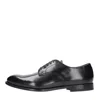 Doucal's Classic Black Derby Shoes Polished Finish In Calf Leather Man In Nero Neri E Grigi
