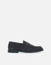 Doucal's 'standford' Black Slip-on Loafers In Blue