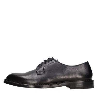 Doucal's Flat Shoes Blue In Black