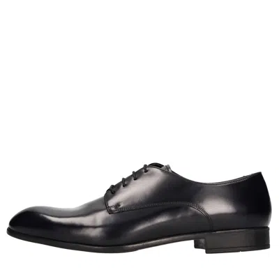 Doucal's Flat Shoes Blue In Black