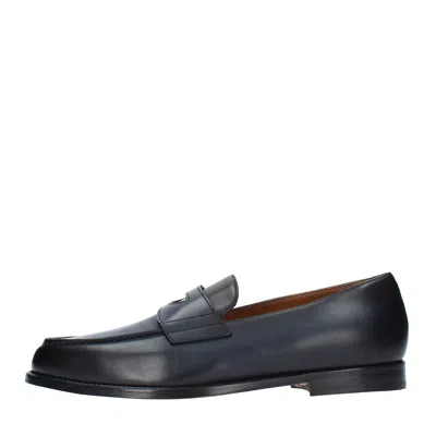 Doucal's Man Loafers Black Size 7 Leather