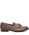Doucal's Classic Suede Tassel Loafers With Bowl Stitching In Brown
