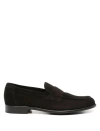 Doucal's 'standford' Black Slip-on Loafers In Brown