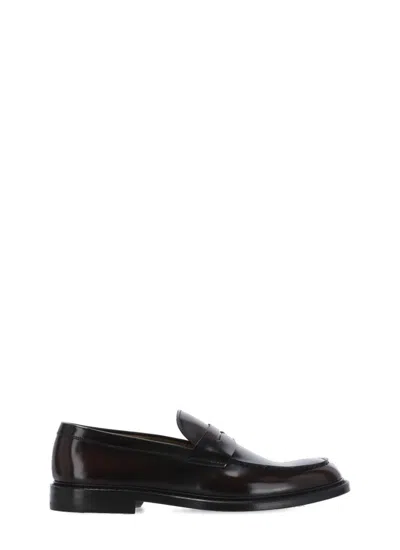 Doucal's Smooth Leather Loafers In Brown