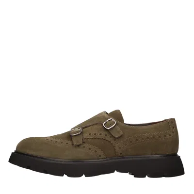 Doucal's Swallowtail Double-button Casual Shoes In Verde Blu E Verdi