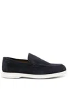 Doucal's Man Loafers Midnight Blue Size 9 Leather In Notte Fdo Bianco