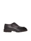 Doucal's Leather Derby Moccasins In T.moro Scuro+f.do T.moro