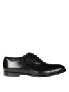 Doucal's High-shine Black Oxford Shoes With Lace-up Fastening In Black