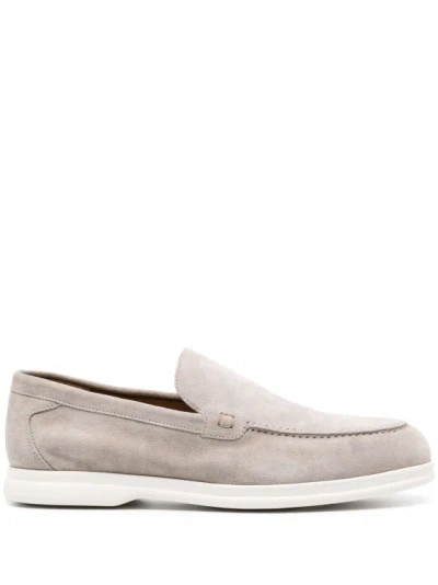 Doucal's Gray Suede Moccasins In Grey
