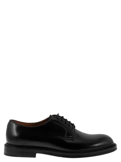 Doucal's Lace-up Leather Derby Shoes In Black