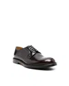 Doucal's Black Classic Oxford Shoes In Calf Leather Man In Red
