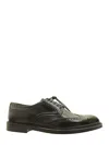 Doucal's Lace-up Shoes With Brogue Motif And Swallow Tail Detail In Black
