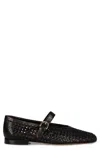 Doucal's Black Leather Ballet Flat With Strap In Black