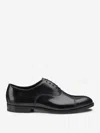 Doucal's High-shine Black Oxford Shoes With Lace-up Fastening In Black