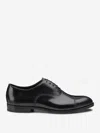 Doucal's High-shine Black Oxford Shoes With Lace-up Fastening In Black