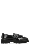 Doucal's Leather Tassel-penny Loafers In Black