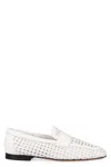 Doucal's Woven Leather Loafers In White