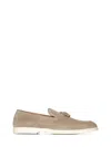 Doucal's Suede Loafers With Tassel Detail In Beige