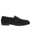 Doucal's 'standford' Black Slip-on Loafers In Blue