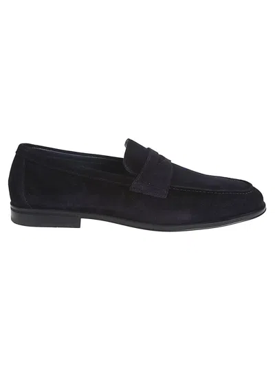 Doucal's Man Loafers Midnight Blue Size 10 Soft Leather