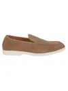 Doucal's Moc-stitching Suede Loafers In Brown