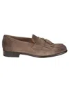 Doucal's Classic Suede Tassel Loafers With Bowl Stitching In Brown