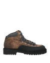 Doucal's Man Ankle Boots Brown Size 7 Leather, Textile Fibers In Black