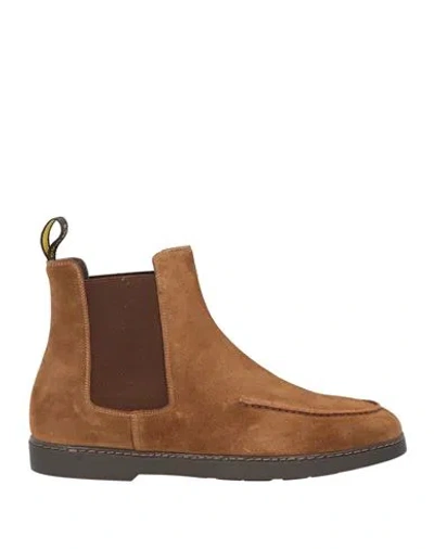Doucal's Man Ankle Boots Camel Size 9 Leather In Beige