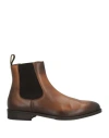 Doucal's Man Ankle Boots Camel Size 9 Soft Leather, Elastic Fibres