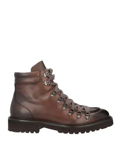Doucal's Man Ankle Boots Chocolate Brown Size 7 Calfskin