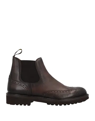 Doucal's Man Ankle Boots Cocoa Size 8 Soft Leather In Brown