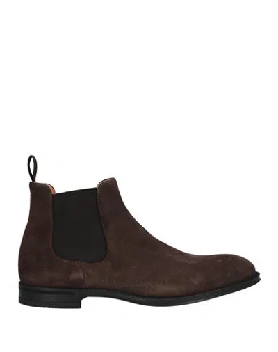 DOUCAL'S DOUCAL'S MAN ANKLE BOOTS DARK BROWN SIZE 9 LEATHER