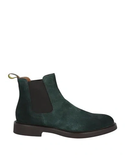 Doucal's Man Ankle Boots Deep Jade Size 9 Leather In Green