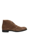 Doucal's Man Ankle Boots Taupe Size 8 Calfskin In Grey
