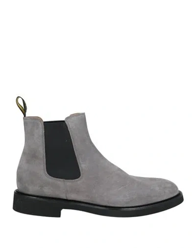 Doucal's Man Ankle Boots Grey Size 11 Leather In Grey