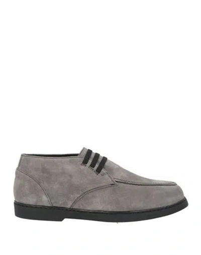 Doucal's Man Ankle Boots Grey Size 9 Leather In Gray