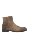 Doucal's Man Ankle Boots Khaki Size 9 Leather In Beige