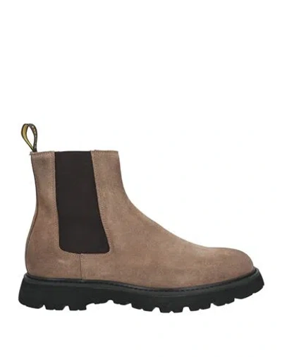 Doucal's Man Ankle Boots Khaki Size 9 Leather In Beige