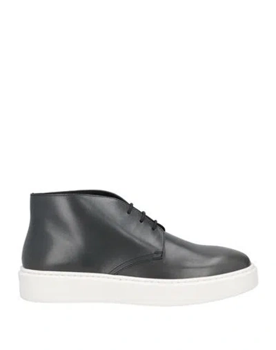 Doucal's Man Ankle Boots Lead Size 9 Leather In Grey