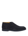 Doucal's Man Ankle Boots Navy Size 12 Leather In Blue