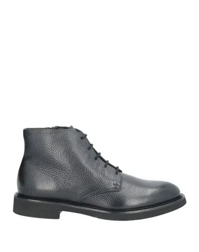Doucal's Man Ankle Boots Midnight Blue Size 13 Soft Leather In Blue