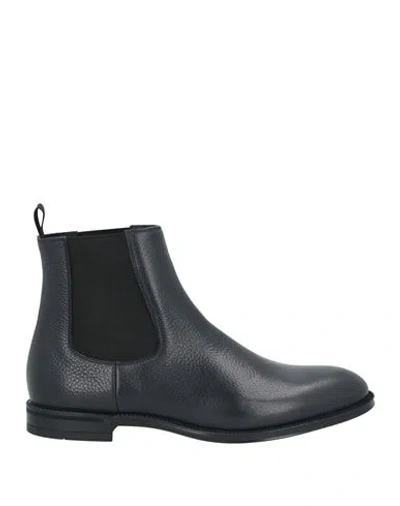 Doucal's Man Ankle Boots Navy Size 9 Calfskin In Black