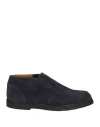 Doucal's Man Ankle Boots Navy Size 12 Leather In Navy Blue