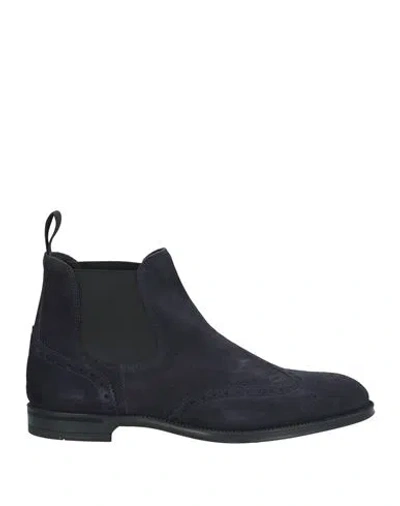 DOUCAL'S DOUCAL'S MAN ANKLE BOOTS NAVY SIZE 9 LEATHER
