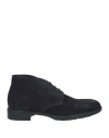 Doucal's Man Ankle Boots Navy Size 9 Soft Leather In Navy Blue