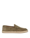 Doucal's Man Espadrilles Military Green Size 9 Soft Leather