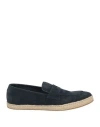 Doucal's Man Loafers Navy Size 6.5 Leather In Navy