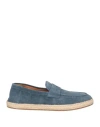 Doucal's Man Espadrilles Pastel Blue Size 8 Leather