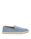 Doucal's Man Espadrilles Slate Blue Size 12 Soft Leather