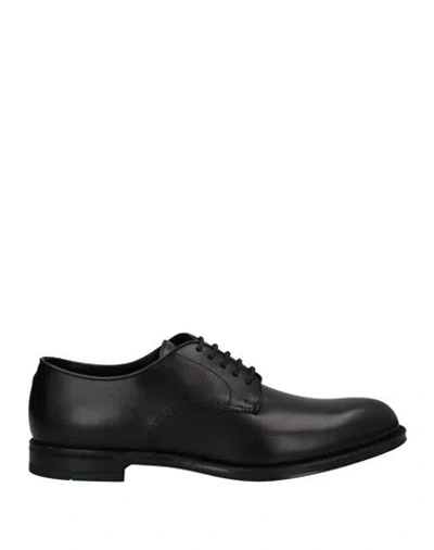 Doucal's Man Lace-up Shoes Black Size 6 Calfskin In Black